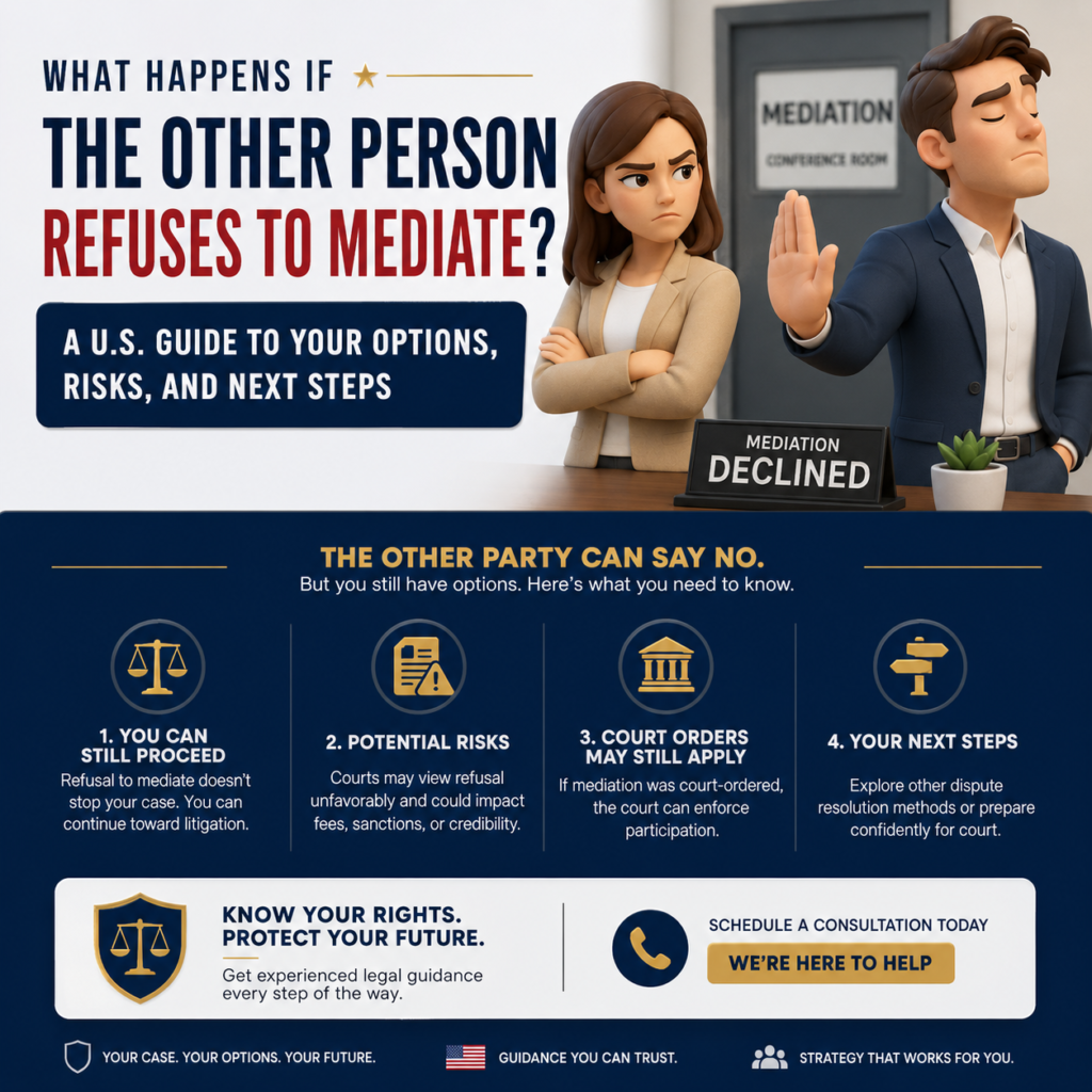 What Happens If the Other Person Refuses to Mediate? A U.S. Guide to Your Options, Risks, and Next Steps