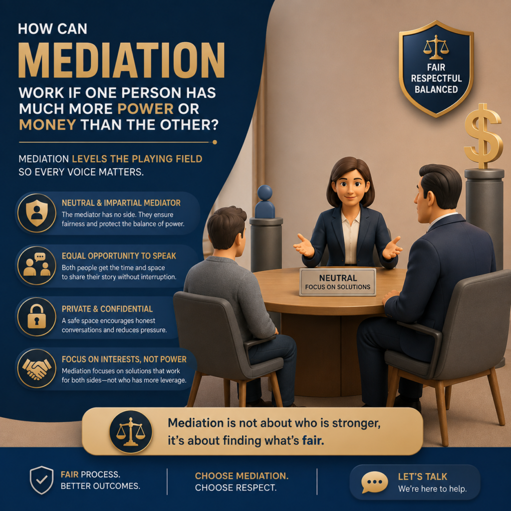 How Can Mediation Work If One Person Has Much More Power Or Money Than The Other?
