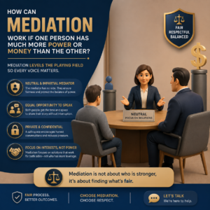How Can Mediation Work If One Person Has Much More Power Or Money Than The Other?